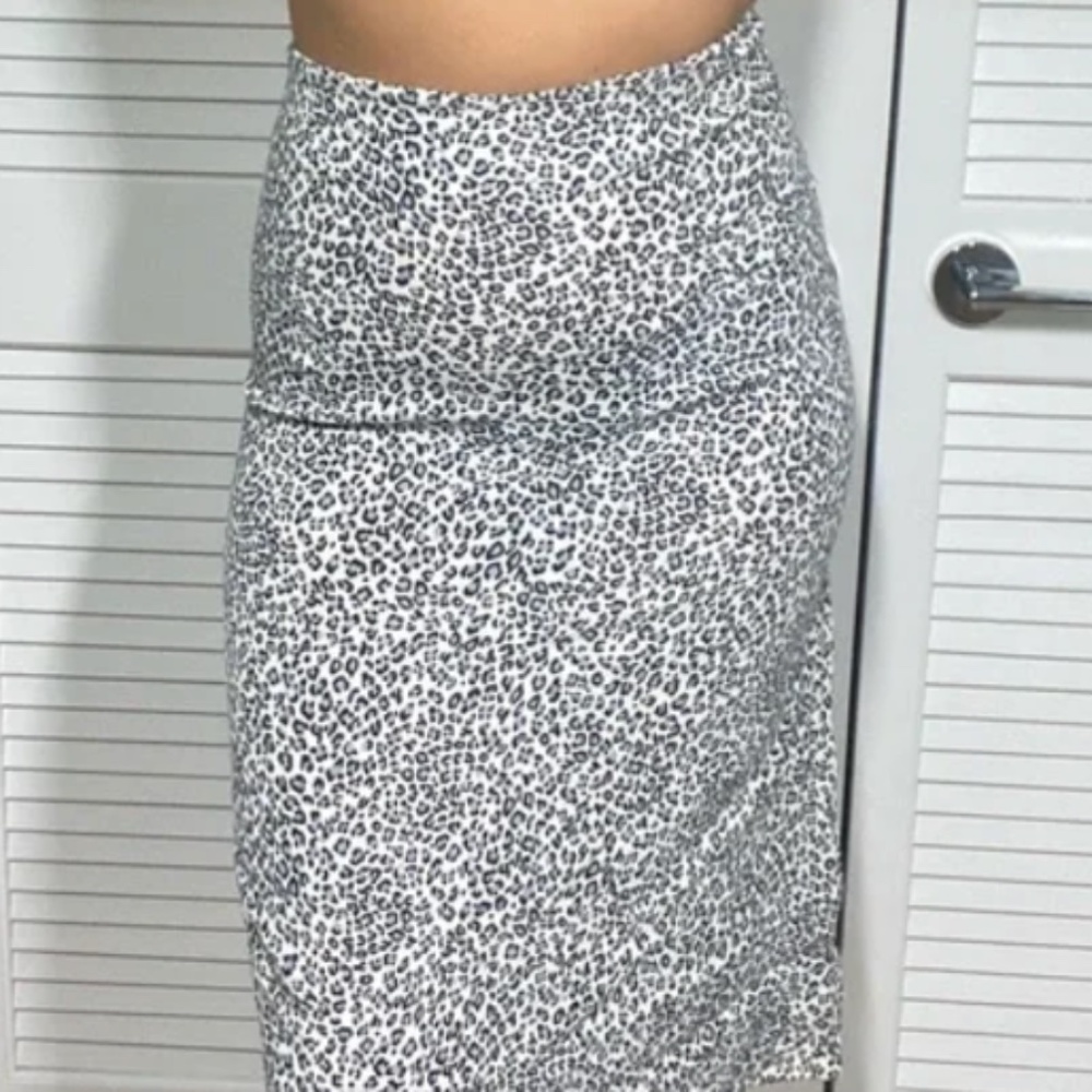 brandy leopard midi skirt